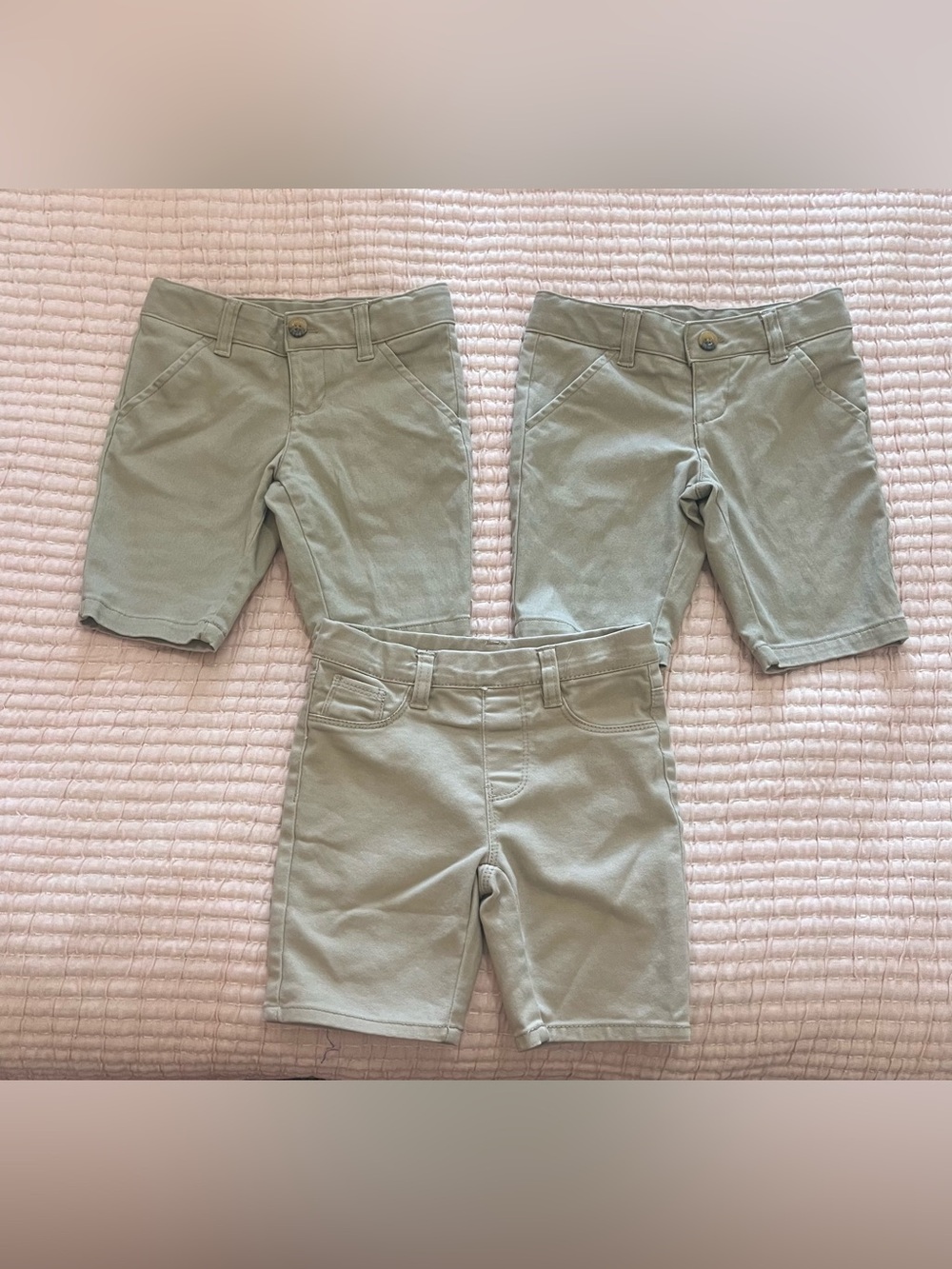 Lot of 3 Khaki School Uniform Bermuda Shorts Girls Size 5 French Toast More